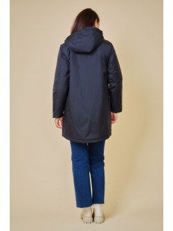 Parka mi-longue unie fourrée